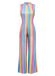 1970er Regenbogen Streifen Ärmellos Weites Bein Jumpsuit