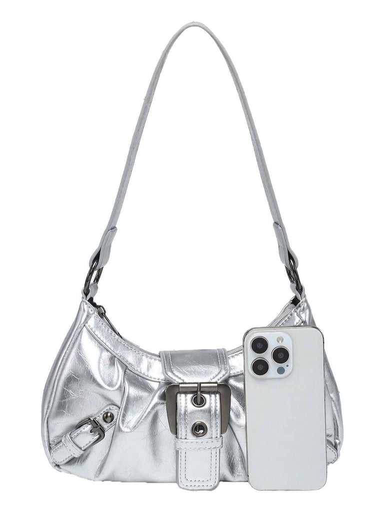 Vintage Leder Schnalle Design Schulter Tasche