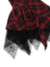 Rot 1970er Spinnennetz Netz Tartan Trägerlos Kleid