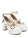Punk Kreuzschnalle Knöchelriemen Chunky High Heels