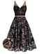 1950ER SCHWARZES SCHMETTERLINGS NETZNÄHTEN KLEID
