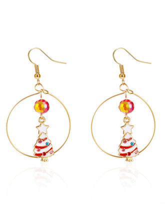 Weihnachtsbaum & Schneemann & Zuckerstange Ohrringe