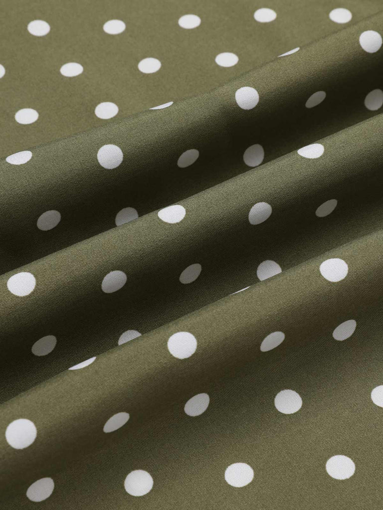 [Vorverkauf] Grün 1930er Polka Dot Gürtel Jumpsuit