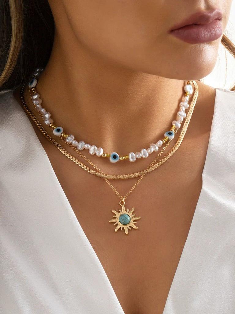 Gold Perle Stern Schmuck Halskette