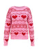 1980er Herz Muster Valentinstag Pullover