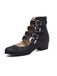 Runde Spitze Niedrig Blockabsatz Cut-Out Stiefel