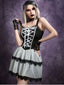 1960er Gothic Schnürung Rüschen Netz Slip Kleid