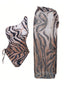 2PCS 1950er Tiger Eine Schulter Badeanzug & Cover-Up