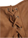 Braun 1950er Schnürung Wildleder Spitze Korsett Top