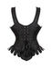 Schwarz 1980er Jacquard Brokat Gothic Korsett