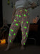 1970er Halloween Glühend Kürbis Geist Pyjama Hose