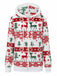 Multicolor 1940er Ren & Weihnachtsbaum Plüsch Hoodie
