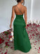 1960er Eine Schulter Gerüscht Schlitz Satin Kleid