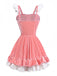 Rosa 1970er Weihnachten Samt Rüschen Bunny Girl Kleid Set