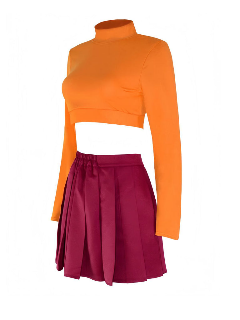 2PCS Orange & Rot 1960er Velma Top & Rock
