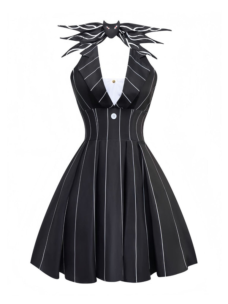 [Vorverkauf] 1960er Nightmare Before Weihnachten Schläger Streifen Kleid