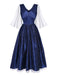 Blau 1970er Halloween Sternenklar Hexe Tüll Kostüm Kleid
