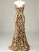 [Vorverkauf] Gold 1930er Slip Pailletten Abend Kleid