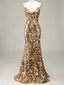 [Vorverkauf] Gold 1930er Slip Pailletten Abend Kleid