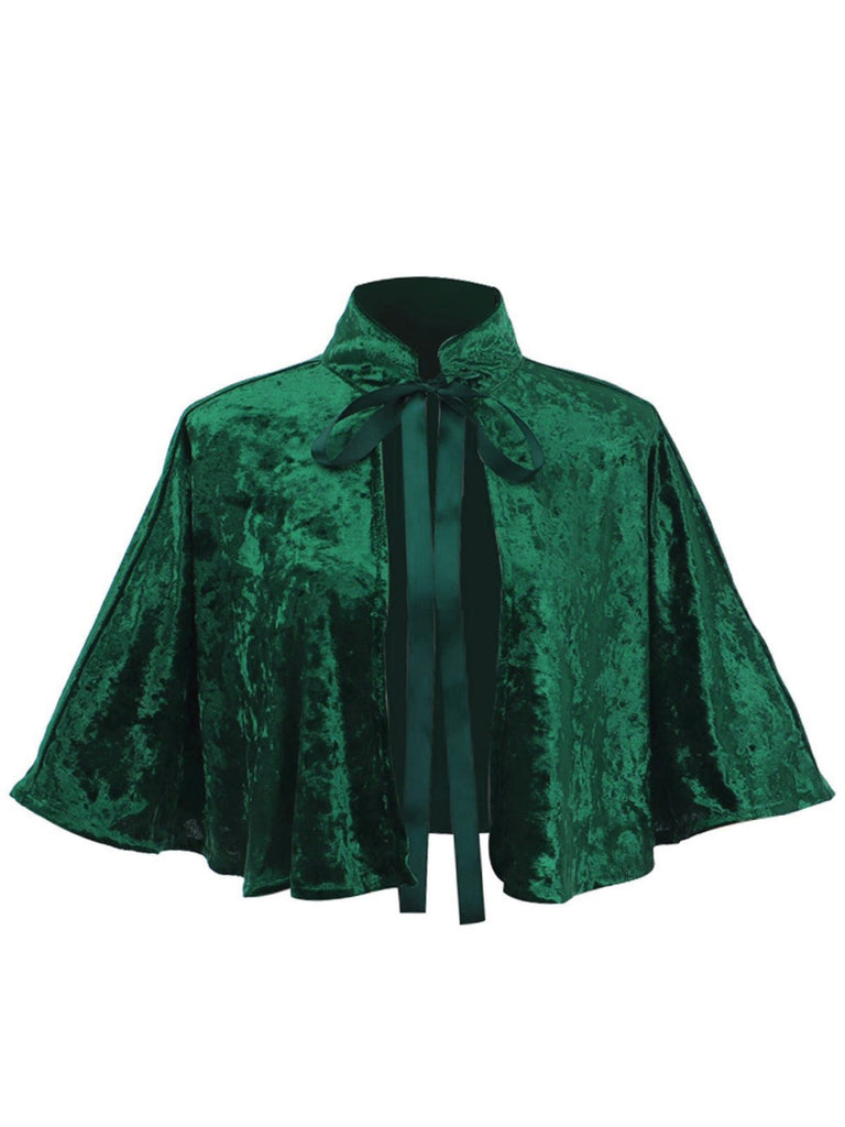 1930er Samt Mittelalterlich Schnürung Halloween Cape