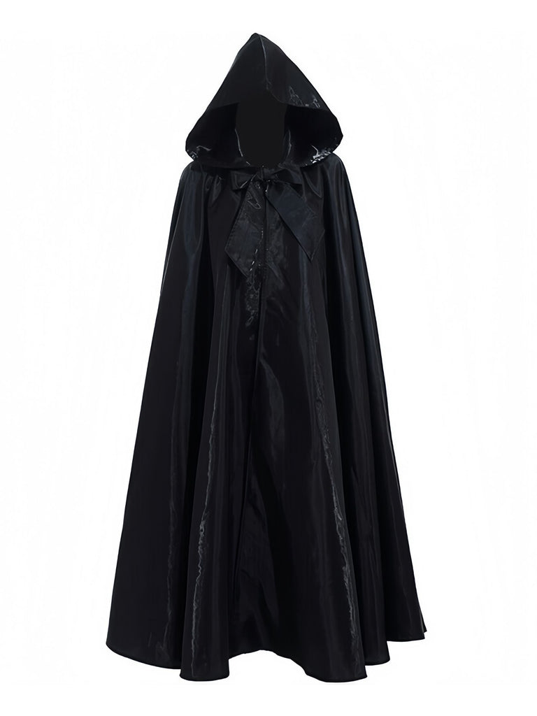 Halloween Solide Tie Hooded Cape Cloak