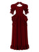 1930er Viktorianisch Gothic Puffärmel Spitze Kleid