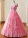 Rosa 1930er Glinda Wicked Schulterfrei Spitze Netz Ball Kleid