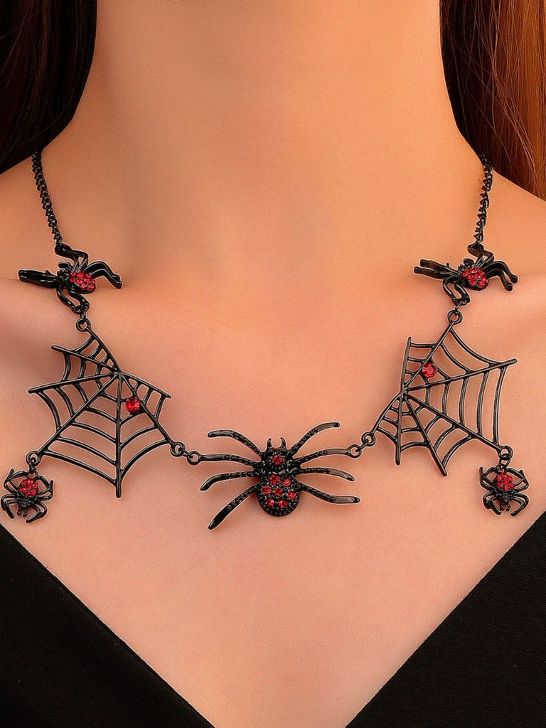 Vintage Gothic Spinne & Web Legierung Halskette