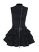 Schwarz 1980er Steampunk Solide Reißverschluss Gürtel Kleid
