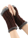 Winter Kunstpelzbesatz Stricken Fingerlos Handschuhe