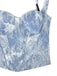 Blau 1950er Träger Denim Spitze Korsett Top
