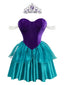1950er Meerjungfrauen Prinzessin Ariel Kostüm Kleid Mit Krone