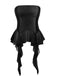Schwarz 1980er Gothic Trägerlos Spitze Korsett Top
