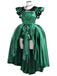 Grün 1950er Wednesday Addams Inspiriert Satin Kostüm Set