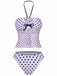 Rosa 1950er Halter Polka Punkte Bogen Tankini Set