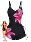 1950er Blumen Schnürung Tankini Set