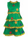 Grün 1960er Weihnachtsbaum Stufen Kleid Set