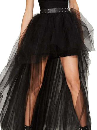 1960er Solide High-Low Saum Netz Rock