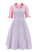 2PCS 1960er Glinda Wicked Solide Bluse & Unregelmäßige Streifen Kleid
