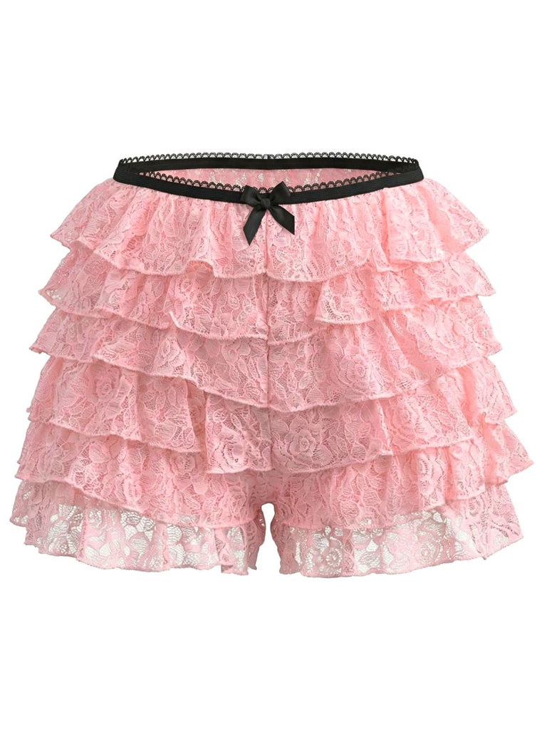 1950er Solide Spitze Mini Shorts