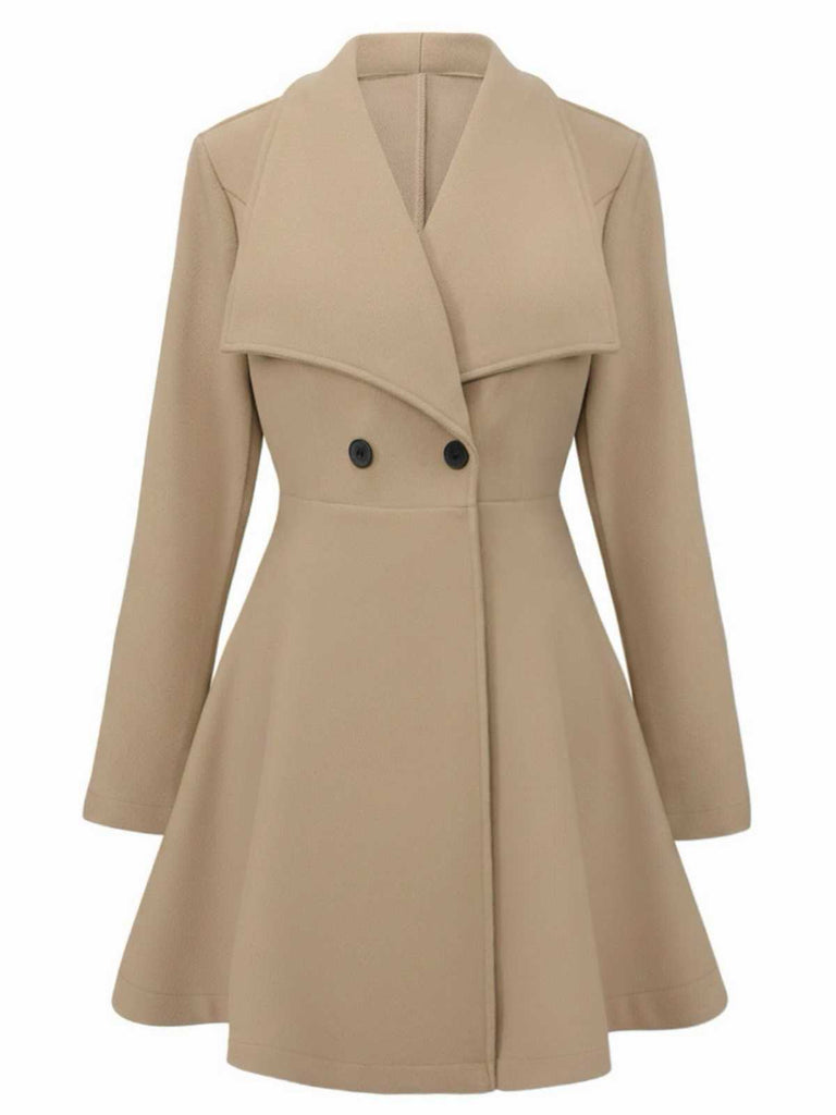 1940er Solide Revers Tailliert Mantel