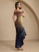 1930er Gradient Pailletten Schulterfrei Fischschwanz Kleid