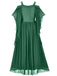 1950er Solide Samt Netz Kalte Schulter Kleid