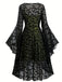 [Übergröße] 2PCS Schwarz 1940er Schläger Netz Außengewand & Grün Kleid