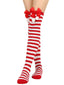 Weihnachten Streifen Bogen Pompon Socken