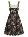1950er Träger Blumen Schnürung Korsett Kleid