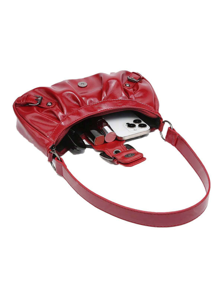 Vintage Leder Schnalle Design Schulter Tasche