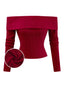 [Vorverkauf] Rot 1950er Schulterfrei Stricken Pullover