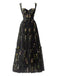 1930er Blumen Netz Stäbchen Schnürung Kleid