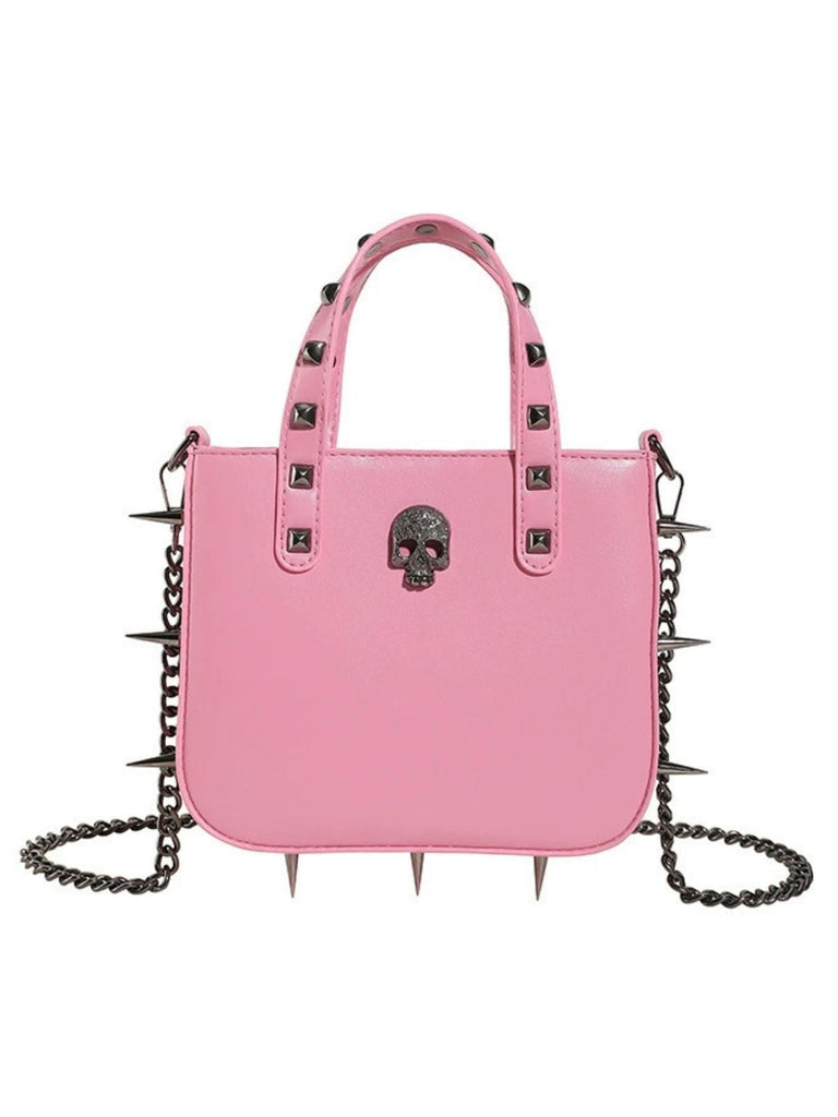 Gothic PU Leder Punk Nieten Handtasche